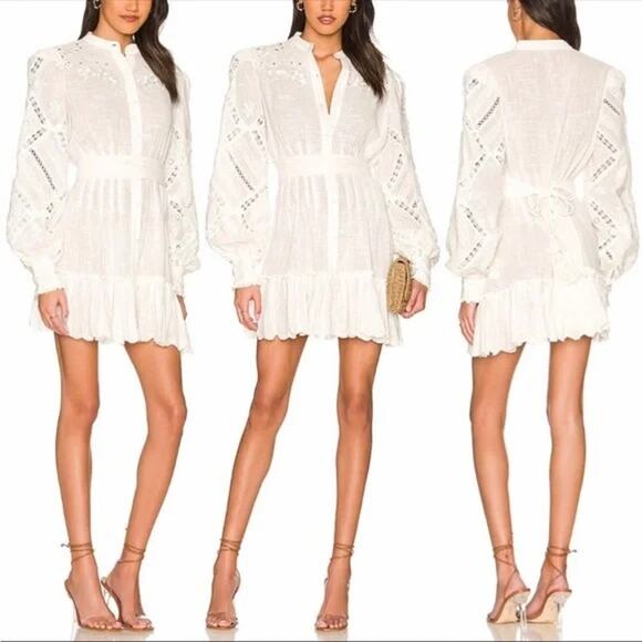 Hemant & Nandita Ruby Mini Dress Embroidered in White Cream size Small - Picture 7 of 12